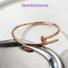 Lyxdesigner armband carter charm armband små och minimalistiska trender män kvinnor fashionabla mångsidig nagelstil titanstål har presentförpackning pyj