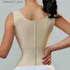 Bel karın şekillendiricisi bel gövdesi şekillendiricisi Shapewear kadınlar çift sıkıştırma yelek korse kemik ayarlanabilir fermuar gözleri düz göbek fajas kemer q240110