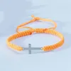 Charmarmband yeyulin handvävd rostfritt stål kors justerbart armband för kvinnor män färgglada par vänskap lyckliga armband smycken