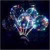 Party Decoration Decorative Bobo Ball Led Line With Stick Wave String Balloon Light Up For Christmas Halloween Wedding Birthday Home P Dhsh9