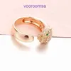 Carter Rings Women's Fashion ring Heart Sound Rose Gold Purple Korean Full Leopard Head Ring for Men and New High end Open With Original Box