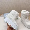 Småbarnskor månstövlar med låda kvinnor månbotar p snö boot månbot Nylon Martin plack segeloroon ankel skid rund designer snörning skor 01 sneaker mode