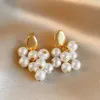Orecchini pendenti con ciondolo a forma di corda d'uva con perle vintage francesi per gioielli di lusso dal design da donna o da ragazza 2024