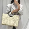 Totes Wooden ring Portable Women str Bag Korean Foreign of Corn Skin RETRO Art Beach Travel Pictures Props Str Moonblieberryeyes