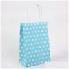 Sacs de stockage 1000pcs Belle Polka Dot Spotty Sacs en papier d'huile Snack Gâteau Frites Hamburger Sac portable Fête de mariage Faveur Cadeau Drop Deli Dhhma