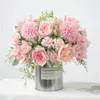 Dekorativa blommor riktiga beröring Silk Rose Peony Fake Artificial Bouquet Plants Flower Ball Wedding Mariage Home Garden Party Decoration Favor