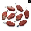 Coffin Shape Fortune Feng Shui Pendant Reiki Healing Stone Quartz Agates Healing Crystal Tiger Eye Charms Jewelry