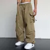 Harajuku överdimensionerade lastfackstörsbyggnader män streetwear vintage y2k hip hop wide ben joggers baggy casual sweatpants techwear 240110