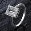 Cut utworzone pierścionki zaręczynowe kamienia szlachetnego dla kobiet 100% 925 srebrna biżuteria ślubna proste pierścienie hurtowe 240109