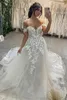 Floral A Line Wedding Dresses For Women Custom Made Appliques Off the Shoulder Bridal Gowns Robe de Mariee Plus Size yd 328 328