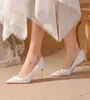 Calzado de verano para mujer Zapatos de tacón de novia para mujer Zapato de boda con tacón puntiagudo Perla Stilito Tacones altos 39 240110