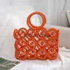 Shoulder Bags Paper rope woven wheel bag cross-border hollow large capacity str bag circular tourism beach handbagstylishyslbags