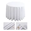 Table Cloth White Round Tablecloths Stain Resistant Washable Polyester Fabric Covers For Wedding Party Banquet Formal Events Decor