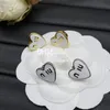 Vintage Heart Style Cute Studs Earrings Women Luxury Letter Plated Studs With Gift Box Valentines Day Gift