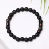 8mm Natural Volcanic Rock Stone Pärled Strands Charm Balance Armband For Women Men Lover Party Club Yoga Jewelry