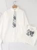 Camicette da donna JMPRS JK Camicie da donna bianche Scuola manica lunga stile preppy Ragazze Bottoni Moda Harajuku Cravatta Progettato Top da donna