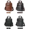 Westal Men's Shoulder Bags äkta läder crossbody messenger väska för 133 tums bärbar kortfölj stor kapacitet rese handväska 240110