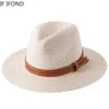 56-58-59-60CM Panama naturel chapeau de paille en forme douce été femmes hommes large bord plage casquette de soleil Protection UV Fedora chapeau 240110
