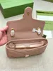 Designer Women Marmont Shoulder Bag Metal Double Letter Rivet Sticker Cross Body Bag High Quality Matelasse Leather Handbag