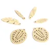 Charms 2PCs Stainless Steel Leaf Gold Color Hollow Striped Leaves Pendant For Jewelry Making Diy Women Necklace Earring Supplies