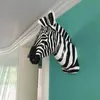 Testa di zebra 3D Decorazione da parete Statua Accessori per la casa Decorazione animale in resina Decorazione della stanza di Natale Scultura nordica 240109