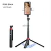 Selfie-Einbeinstative M-REMOTE Drahtloser Bluetooth-Selfie-Stick 1,53 m mit doppeltem Fülllicht, faltbares Stativ für Action-Kameras, Smartphone YQ240110