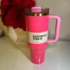 ABD Stok Pembe Geçit Töreni Cosmo Tumbler Sevgililer Günü Hediye ortak markalı H2.0 40oz Paslanmaz Çelik Tumbler Kupalar Kalıp ve Saman Seyahat Araba Kupaları Su Şişeleri G0110