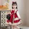 어린이를위한 공주 2023 New Spring Fluffy Skirt Lolita Little Baby Close 's Girls'Dress Flower Girl Dress