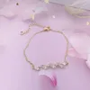 Bracelet de mariée feuille pour femmes, édition coréenne, Design de Style Ins, série Sen, Bracelet en Zircon avancé pour femmes