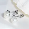 Stud AOAIOOS unique 0.1/0.3 impeccable Moissanite boucles d'oreilles pour les femmes réel 925 en argent Sterling bijoux naturel perle boucles d'oreilles YQ240110