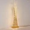 Table Lamps Golden Stainless Steel Creative Ferris Wheel LED Dimming Light Bedside Decor Lamp Modern Eiffel Tower Building Furnishings