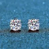 Stud Djamx 0,1-3ct Moissanite Diamond Stud Earrings for Women Orginal 925 Sterling Silver Lady's Moissanite Earring New 2023 YQ240110