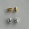 Orecchini a bottone in oro 18 carati REALE. Autentico piercing all'orecchio ovale lucido in argento sterling 925 geometrico C-C1220