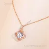 designer jewelry necklace Designer Four-leaf clover Necklace Luxury Top New silver rotating Clover female rose gold chain Mossan Stone Pendant Necklace