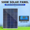 500W Solar Panel 12V Household Povoltaic System With Controller Camping Room Vehicle And Ship HighEfficiency Cells 240110