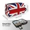 Borse per cosmetici Borsa da toilette personalizzata con bandiera britannica del Regno Unito per donna Custodia per trucco Lady Beauty Storage Dopp Kit