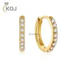 Stud KOJ Classic Gold Moissanite Hoop Boucles d'oreilles en argent sterling 925 Styles de luxe polyvalents Bijoux multi-tailles Pass Test Moissanite YQ240110