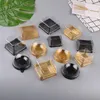 1000sets Gold/Black 50g Square Moon Cake Trays Mooncake Packaging Box Container Holder with Covers Plastic Transparent Baking Dessert Cake Boxes