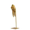 Nordic criativo resina simulado animal sorte papagaio pássaro artesanato ornamentos ouro moderno casa decoração de mesa estatuetas presente 240109