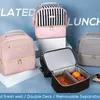 Портативная термосумка для обеда для женщин, сумки-холодильники для еды для пикника, изолированный чехол, прочная водонепроницаемая коробка, школьные дети 240109