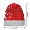 Berets Bonnet Hats Adult Knit Hat Singapore Singaporean Flag National Vintage Skullies Beanies Caps