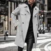 Men's Trench Coats Jackets for Men Mens Clothing Autumn Solid Color Lapel Pocket Slim Double Breasted Windbreaker Coat Male with Belt