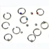 100pcslot 10Styles 316L Rostfritt stål Kristall Tongue Belly Lip Eyebrow Nose Skivstång Rings Body Piercing Jewelry 240109