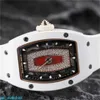 RichardMill RM07-01 Relógios femininos Lábio Vermelho Branco Lado Cerâmico Disco de Ouro Rosa Completo T Diamante Diâmetro 45,66 * 31,40mm FUN 3O