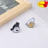 Hot Lapel Pins Simple Black White Cat with a Bag Metal Design Badges Brooch Enamel Pins Label Bag Backpack Hat Jewelry Gift Clothes Accessories