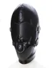 Black Sex Mask Fetish BDSM Leather Mouth Eye Slave Hood Ball Gag Sex Product Toy Bondage Erotic Costume For Couple Men Women S19709582766