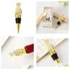 Party Favor 100st Tropical Wedding Favors Gold Pineapple Wine Bottle Stopper i presentförpackning Dekorativa stoppare SN2270 Drop Delivery H DH0ZD