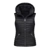 Womens Winter Thick Slim Vest Hooded Puffer Jackets ärmlös Waistcoat Top Warm Coat 240110