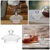 Serviessets Theepotdeksel Decoratieve ketel Glas Helder theekopje voor delicate deksel Vervangbaar accessoire