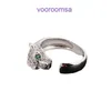 Carter Rings Womens Fashion Ring New Light Luxury Internet Celebrity samma stil kortfamilj Leopardhuvud Mikrouppsättning med full diamant zirkon med originallåda